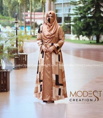 (Golden black) Semi Double part Abaya