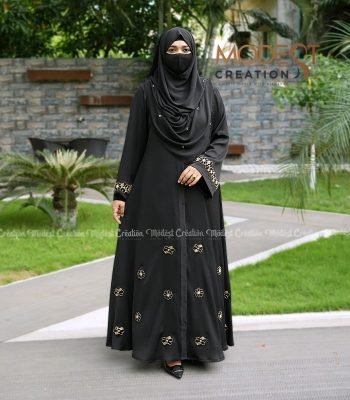 (Black golden combination) Abaya