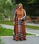 (Multi color Check print) Abaya