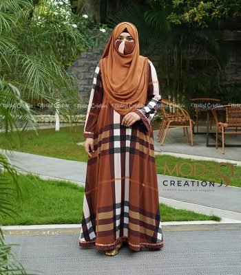 (Multi color Check print) Abaya