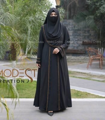 (Black)double part Abaya