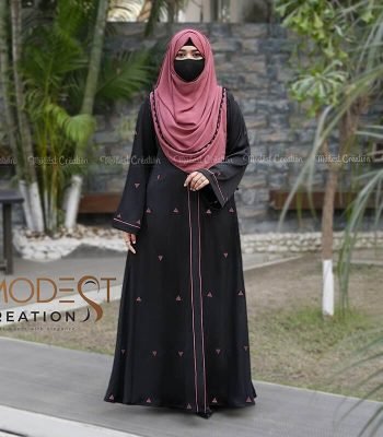 (Black) Embroidered Abaya