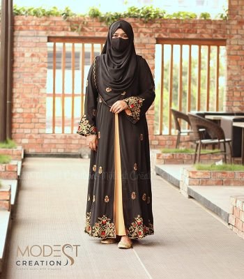 Black Hand Embroidery Abaya