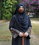 (Black and Caramel brown) Double Layered Abaya