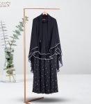 Black Printed Abaya