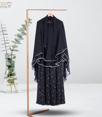 Black Printed Abaya