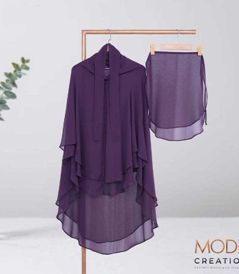 Royal Purple Full Coverage (fixed Hijab) Set