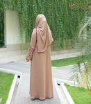 (Light brown) semi-double layered abaya (1)