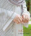 (Off-white&silver ash)double layered Abaya (1)