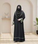 Elegant (Black) Abaya with Embroidered Sleeves