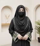 Elegant (Black) Abaya with Embroidered Sleeves