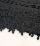 black cherry fabric floral embroidery lace palazzo