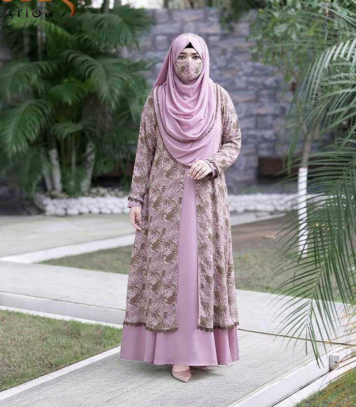 (olive and nude pink color)abaya (olive and nude pink color)abaya