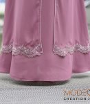 pink rose double layered embroidered abaya