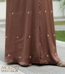 (Coffee Color) Kimono Style Embroidered Abaya (2)