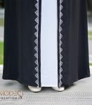 black embroidered double part abaya