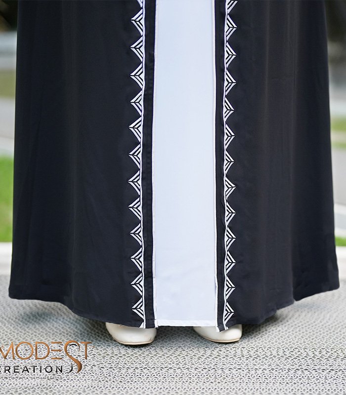 black embroidered double part abaya black embroidered double part abaya