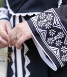 black embroidered double part abaya