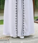 white embroidered double part abaya