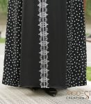(Black & White Polka Dot Print) Embroidered Abaya (5)