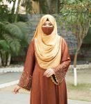 (Brown Rust Orange) Abaya (1)