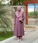 (Mauve Color) Embroidered Kurti Set