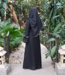 (Off-white Moslin Fabric) Double layered Abaya (1)