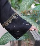 (Off-white Moslin Fabric) Double layered Abaya (1)