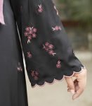 (Black color) Dimono Style Embroidered Abaya (1)