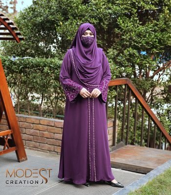 (Deep Purple) Kimono Style Abaya