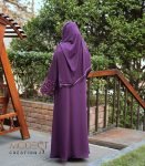 (Deep Purple) Kimono Style Abaya (4)