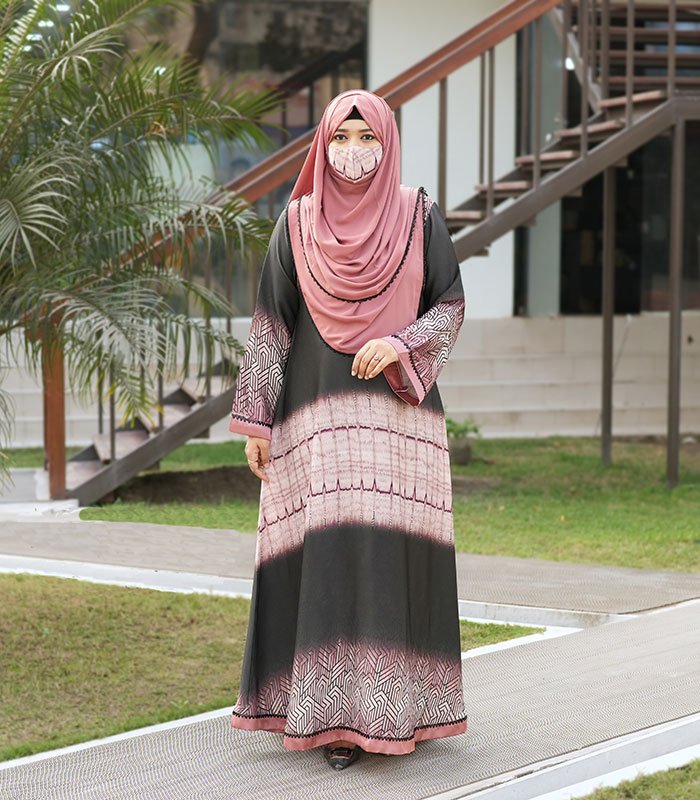 (Multi Color) Printed Abaya (2) Multi Color Printed Abaya 2