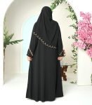 (Black Color) Embroidered & Zardosi Work Double Layered Abaya (2)