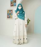 (Ivory color) Double Layered Abaya