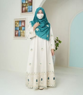 (Ivory color) Double Layered Abaya