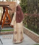 (Light Golden) Double Layered Abaya (4)
