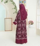 (Deep Maroon) Semi Double Layered Abaya (5)