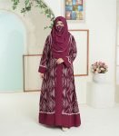 (Deep Maroon) Semi Double Layered Abaya (5)