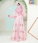 (Light Pink Color) Double Layered Abaya (1)
