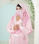 (Light Pink Color) Double Layered Abaya (1)