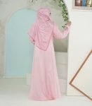 (Light Pink Color) Double Layered Abaya (1)