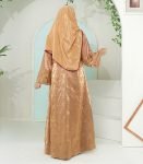 (Metallic Bronze Golden) Double Layered Abaya (1)