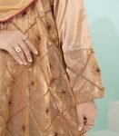 (Metallic Bronze Golden) Double Layered Abaya (1)