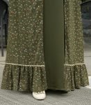 (Dark Olive Green) Double Layered Abaya (1)