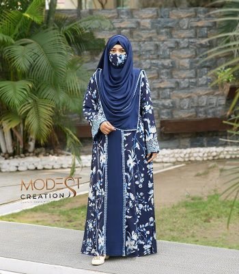(Navy Blue) Double Layered Abaya