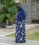 (Navy Blue) Double Layered Abaya (4)