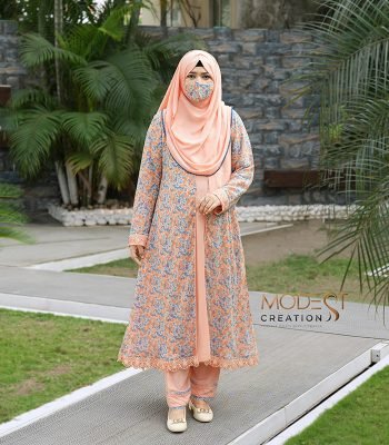 (Peach & Multi Color) Kurti