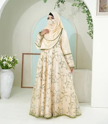 (Light Lemon Color) Gown-style Abaya
