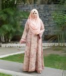 (Nude & Dusty Rose) Single Layered Abaya