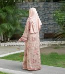(Nude & Dusty Rose) Single Layered Abaya (3)